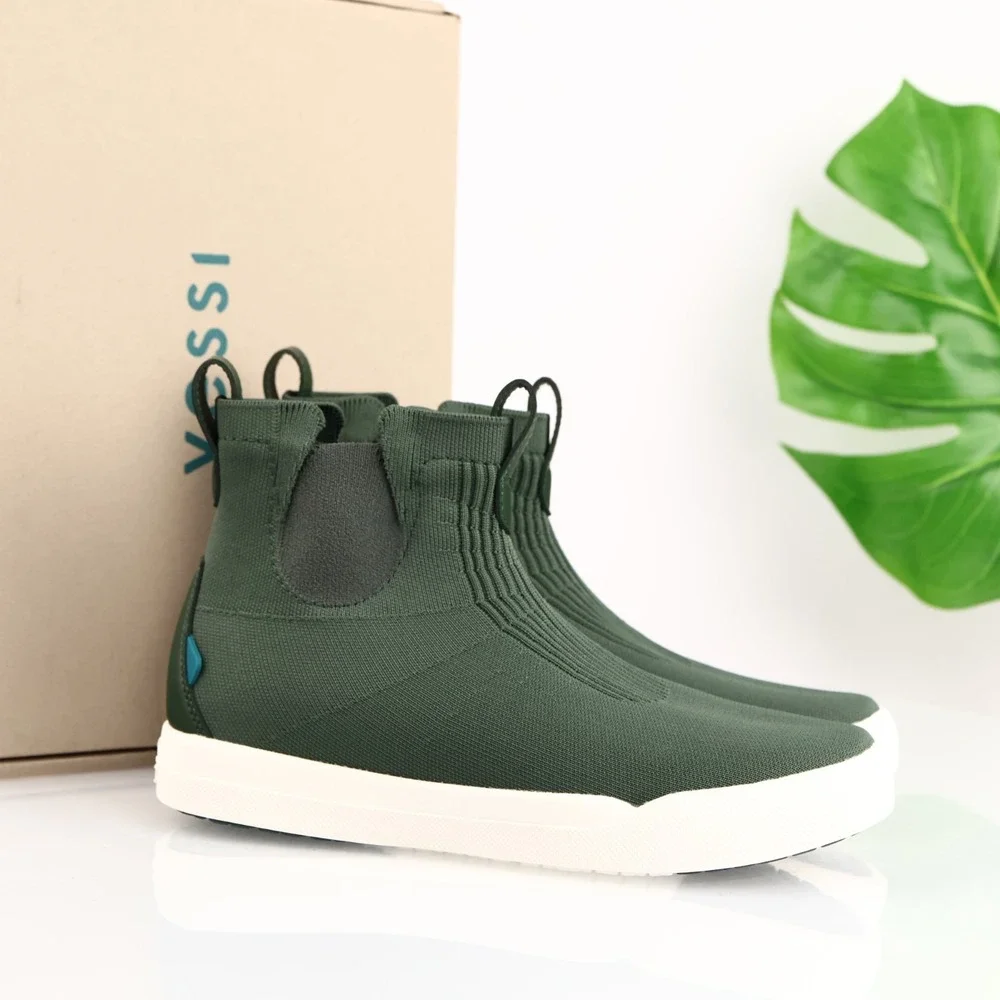 Vessi Womens Weekend Chelsea Sneaker Boots Size 8 Waterproof Green Shoe Booties